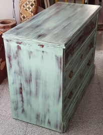 COMODA MADERA AZUL VERDOSA (2)